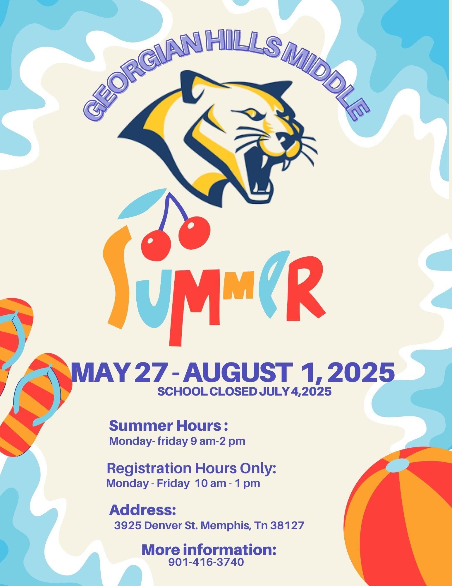 GHMS Summer Hours
